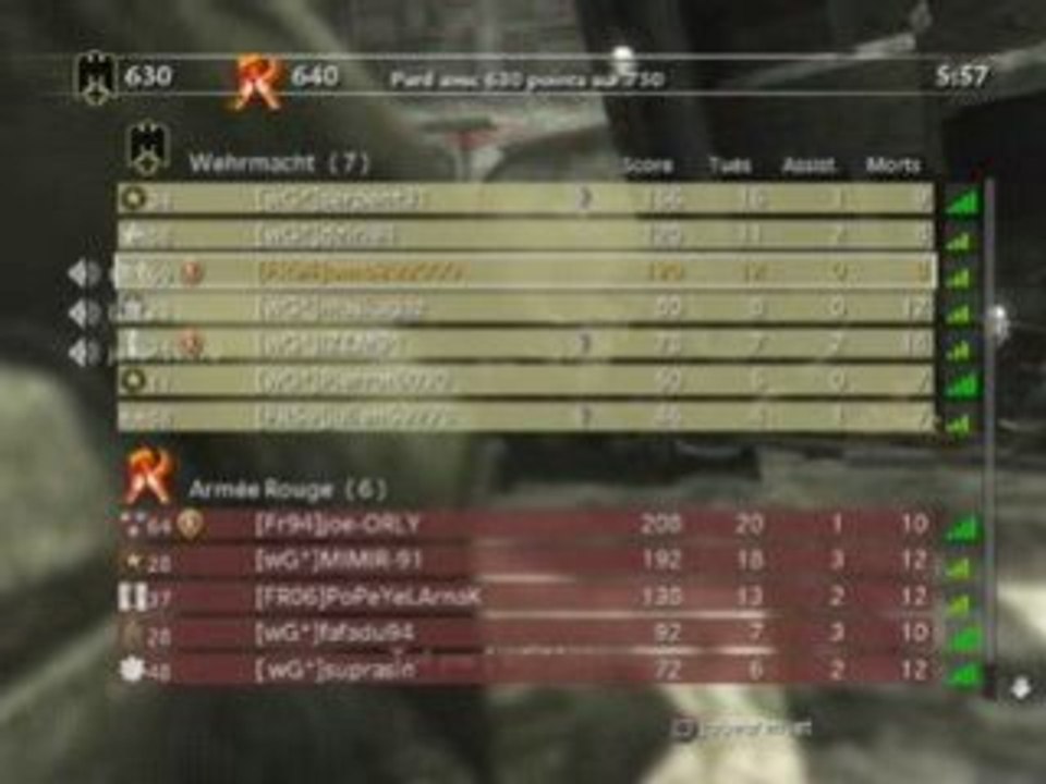 call of duty 5 match a mort en equipe cod5 ps3 match privé