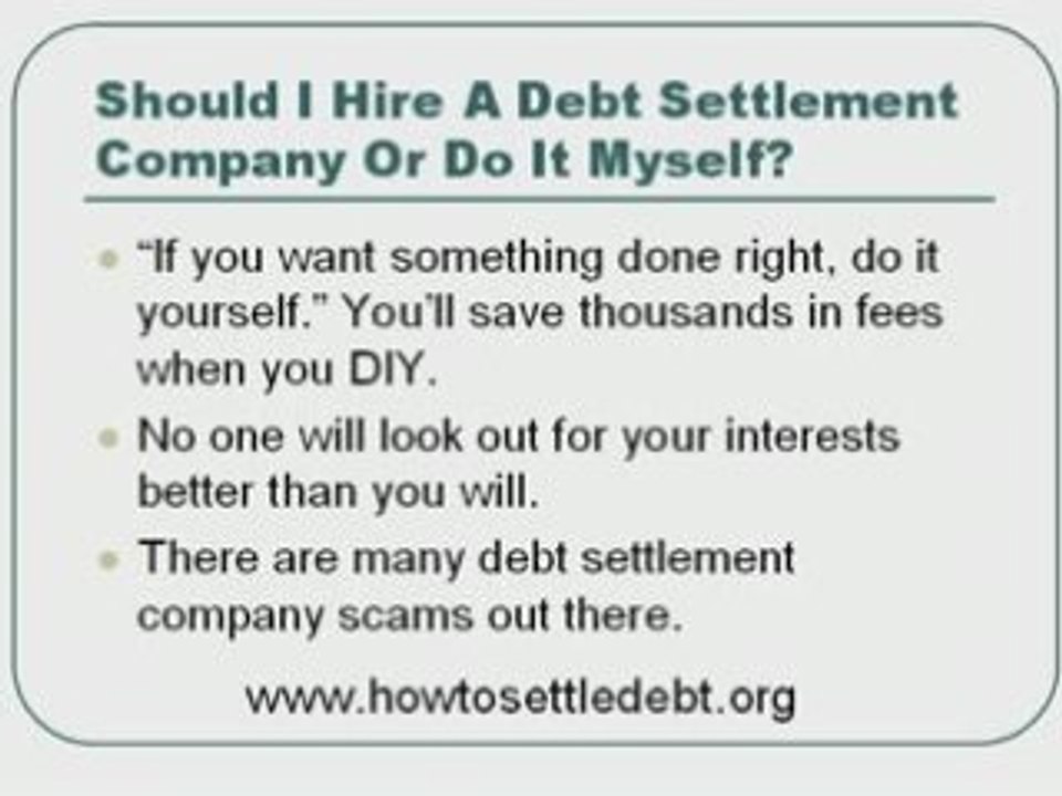 When should you do it yourself and settle your own card debt