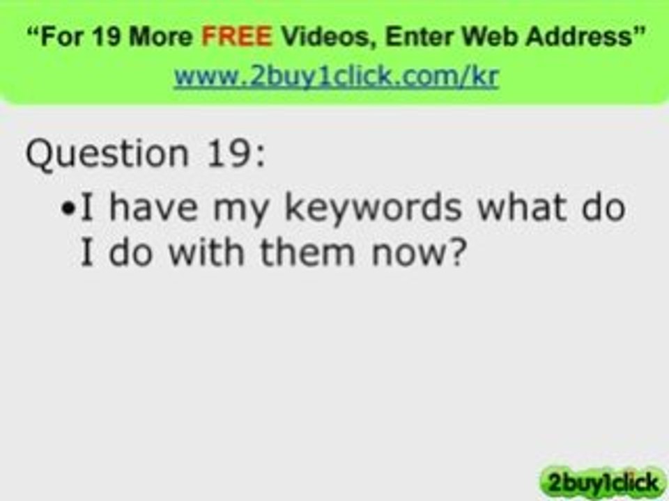 Keywords - FREE Top 20 Q&A