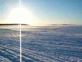 Sur la banquise à Kémi en Finlande près du chateau de Glace