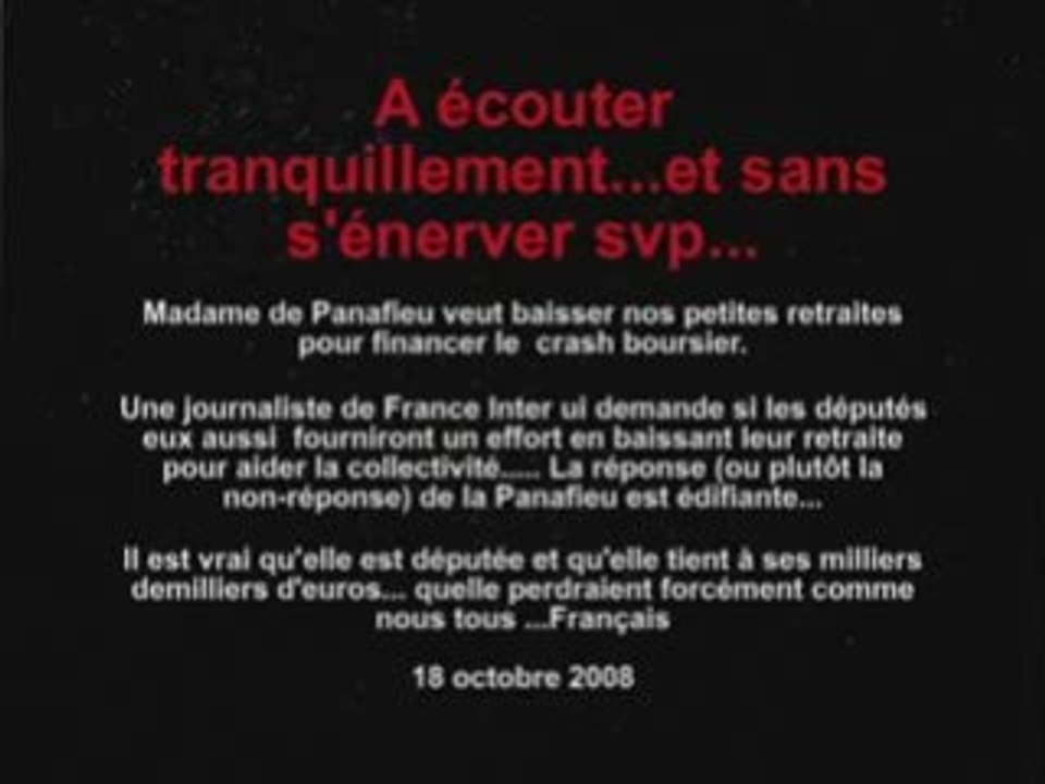 Françoise de Panafieu et la retraite des Députés