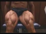 Bodybuilder Bobby Church trains, poses quads