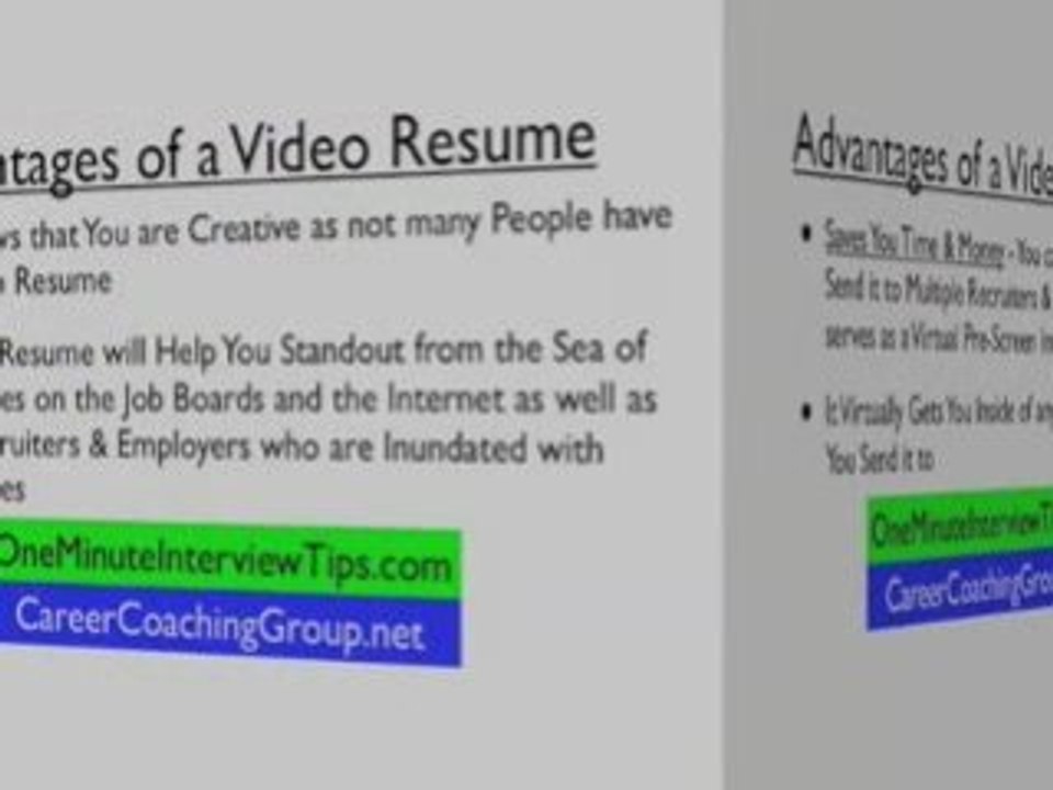 Job Search Advice on Video Resumes Virtual Resume
