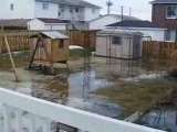 Notre cours arrière après presque 2 jours de pluie