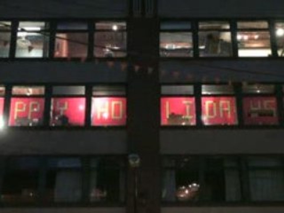 Happy Holidays Post-It Mural