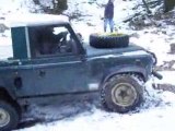 Land rover 90 dans la neige