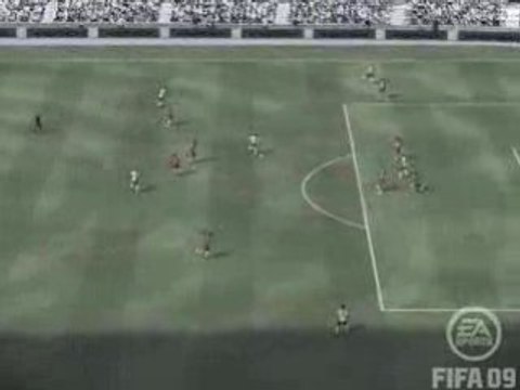 Fifa 09 : Tir de loin et poteau rentrant en pleine lucarne