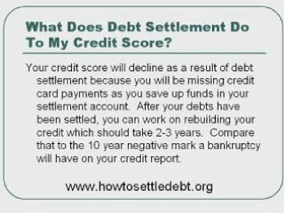 Will I have a bad credit score due to using debt settlement?