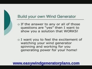 How to build a wind generator, go green and save money