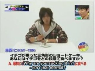 Jin Akanishi eats cake [eng subs]