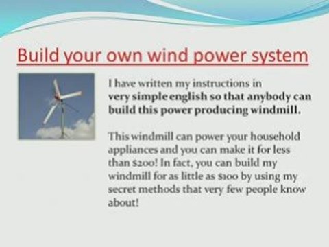 DIY wind turbine plans, easy to follow