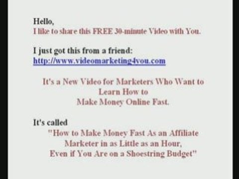 How to make money fest as an affiliate using video.