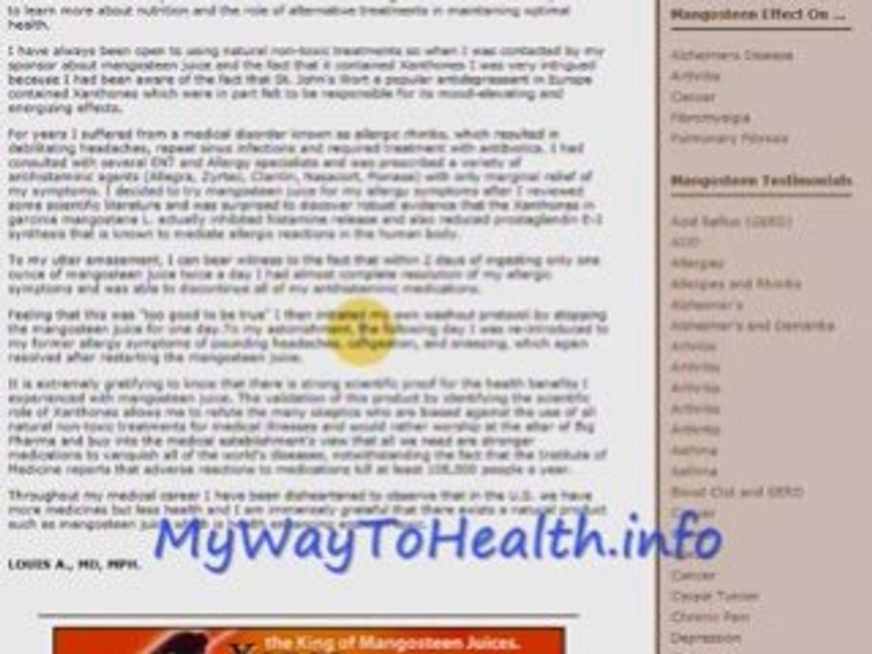 Doctors Recommendation on Allergy Treatment:  Xango Juice???