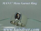 Garnet Men's Ring, Custom Mens Garnet Rings Silver Or Gold