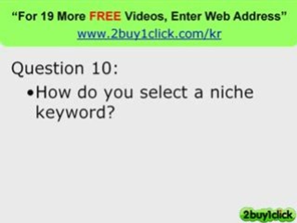 Keyword Tool - FREE 20 Q & A You Asked