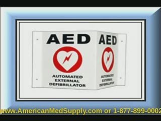 Wall Mount AED Defibrillator Sign
