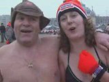 Dutch Swimmers brave freezing waters for New Year's dip