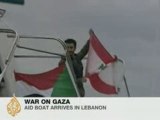 Le navire Free Gaza arrive au port de Tyr au Liban