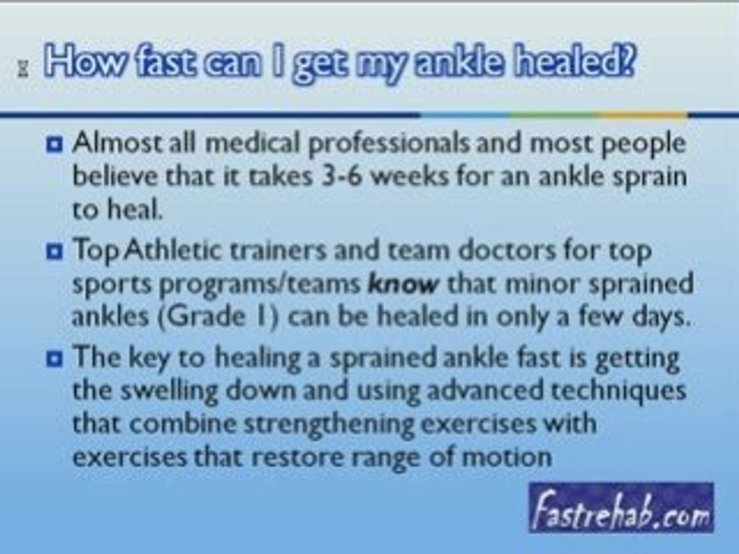 How Fast Can You Heal A Sprained Ankle? - video Dailymotion