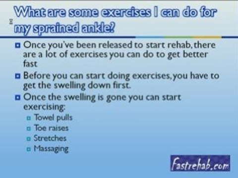 What are some exercises I can do for my sprained ankle?