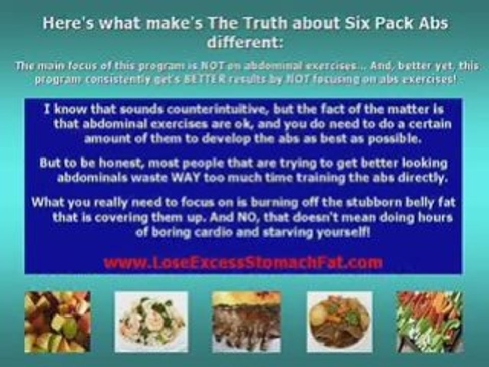 Lose excess stomach fat fast and get six pack abs quickly!