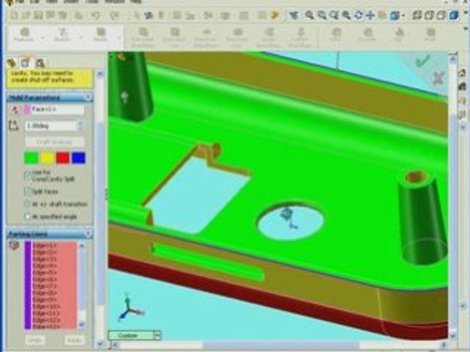 Solidworks 2007 2008 2009 Mold Design  Straddle Faces