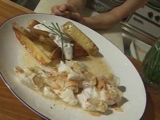 Recette de Colin au four sauce ciboulette echalottes