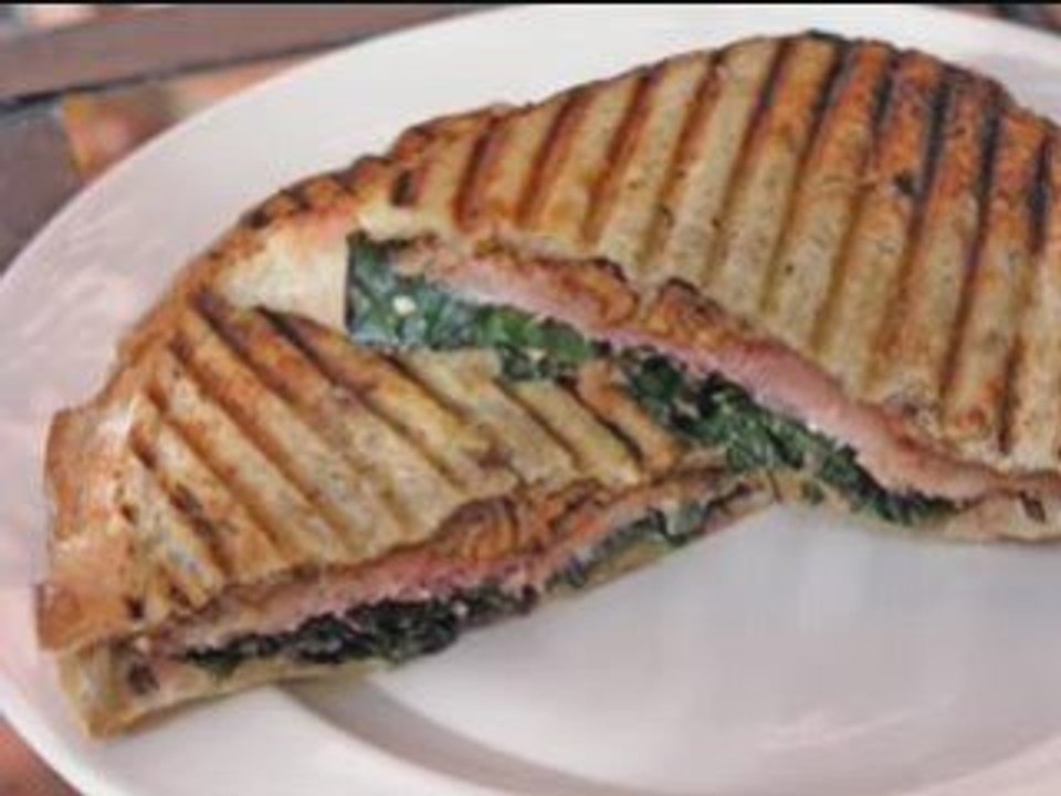 Prosciutto and Red Spinach Grilled Goat Cheese Sandwich