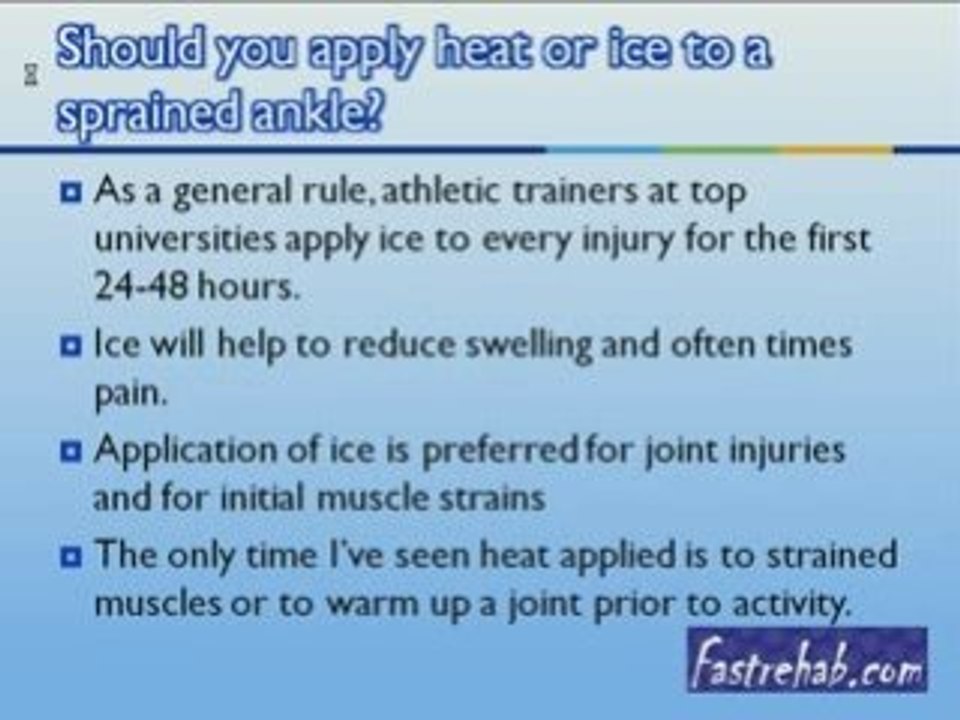 Should You Put Ice or Heat On A Sprained Ankle? video Dailymotion