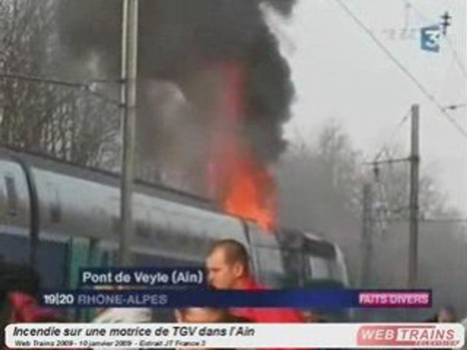 Incendie sur une motrice de TGV dans l'Ain