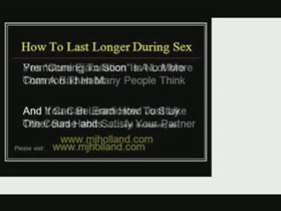 To Stop Premature Ejaculation