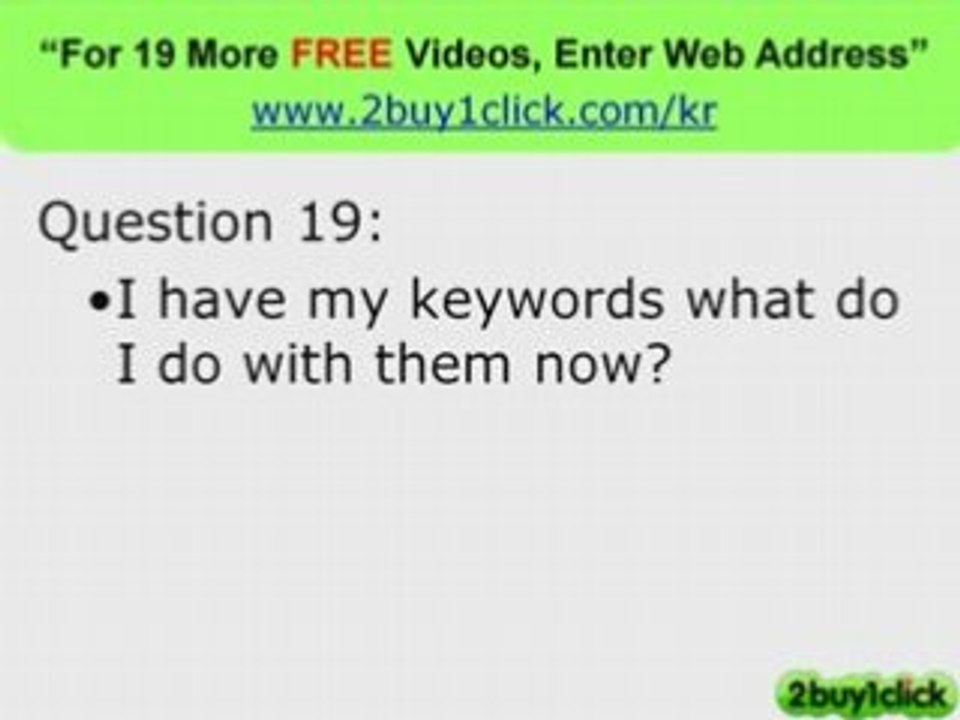 Adsense Keywords - FREE 20 Q & A You Asked