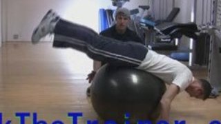 Stability ball floor reverse-low back extentions