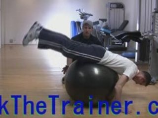 Stability ball floor reverse-low back extentions
