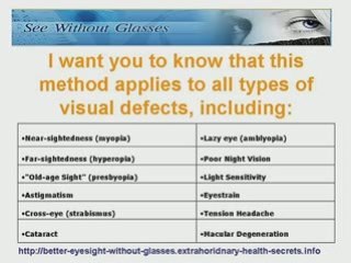 Improving your eyesight without surgery.