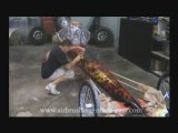 Firing up a drag car with a true fire custom paint job