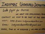 Indymac Uninsured Depositors : Lets join hands for justice