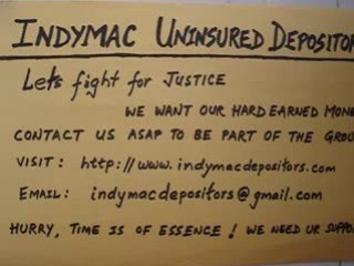 Indymac Bank's Uninsured Depositors : Lets fight together