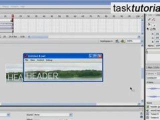 Header appearance animation with sound in FLASH - Tutorial