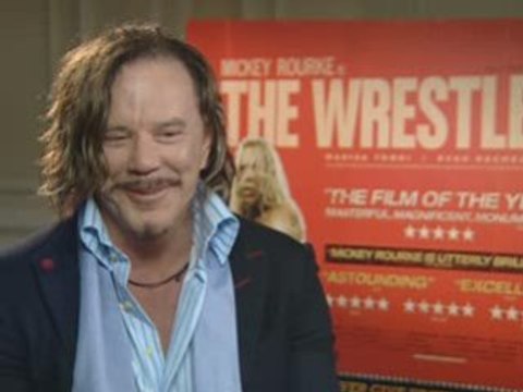 Mickey Rourke wrestles journalist