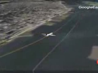 simulación 3d del vuelo que acabo en el río Hudson
