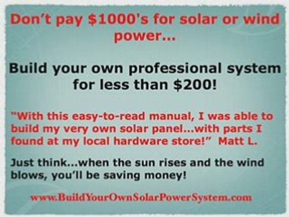 Build Your Own Solar Power System