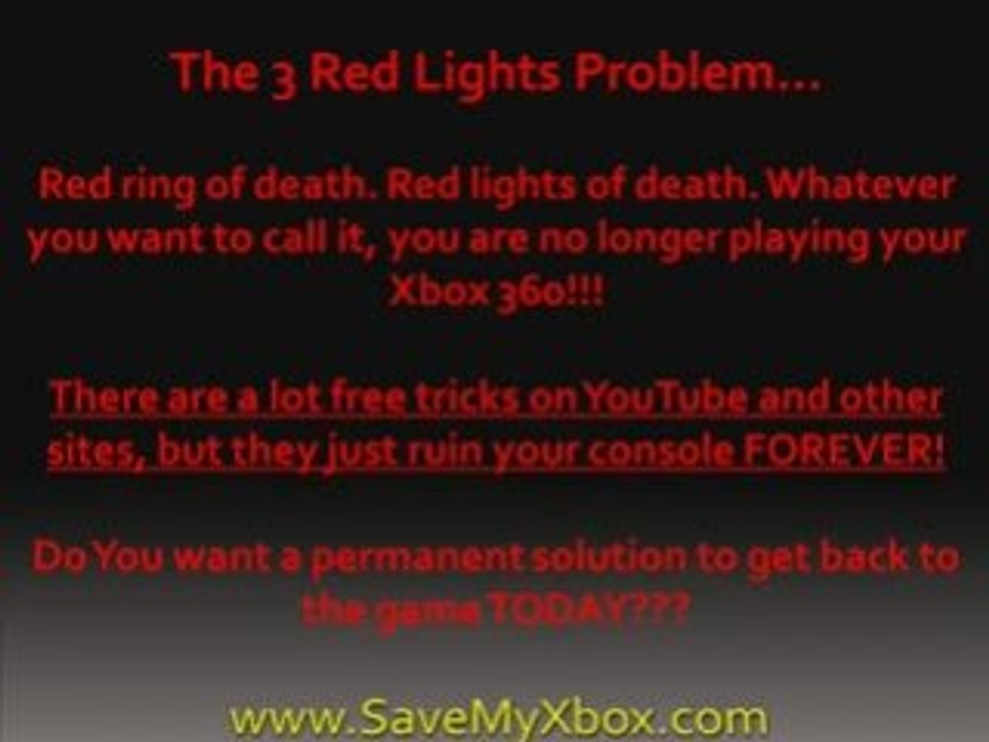 Xbox 360 3 Red Lights Fix - Red Ring Of Death (DO NOT USE TO - video  Dailymotion