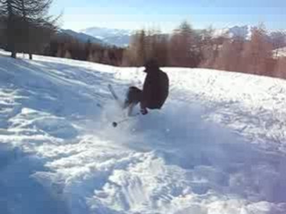 Aterrissage délicat pour GrandJu en ski 1 - Les Arcs 2009