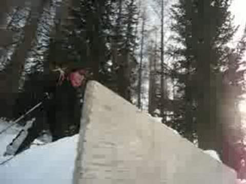 Aterrissage délicat pour GrandJu en ski 2 - Les Arcs 2009