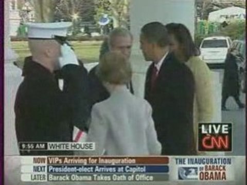 INVESTITURE OBAMA – À 15h50, Obama accueilli par Bush à la M