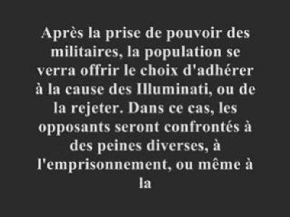 LE PLAN DES ILLUMINATI
