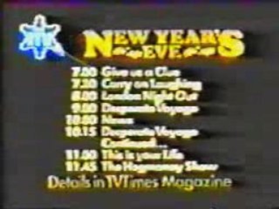 ATV New Year's Eve Menu (1981)