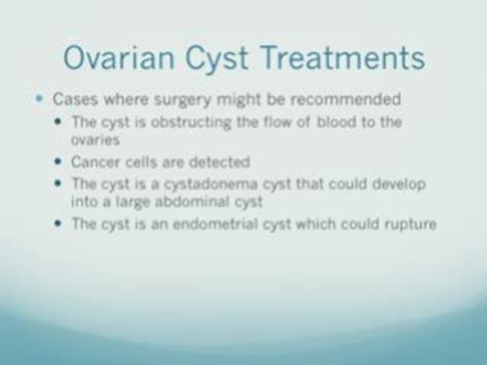 Treatment for Ovarian Cysts