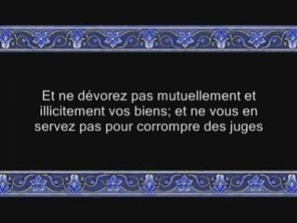 Sourate 2 Al Baqara ( La Vache ) versets 177 à 202